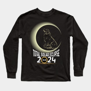Solar Eclipse 2024 Shirt Total Eclipse April 8th 2024 Dog Long Sleeve T-Shirt